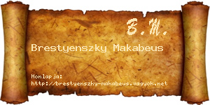 Brestyenszky Makabeus névjegykártya